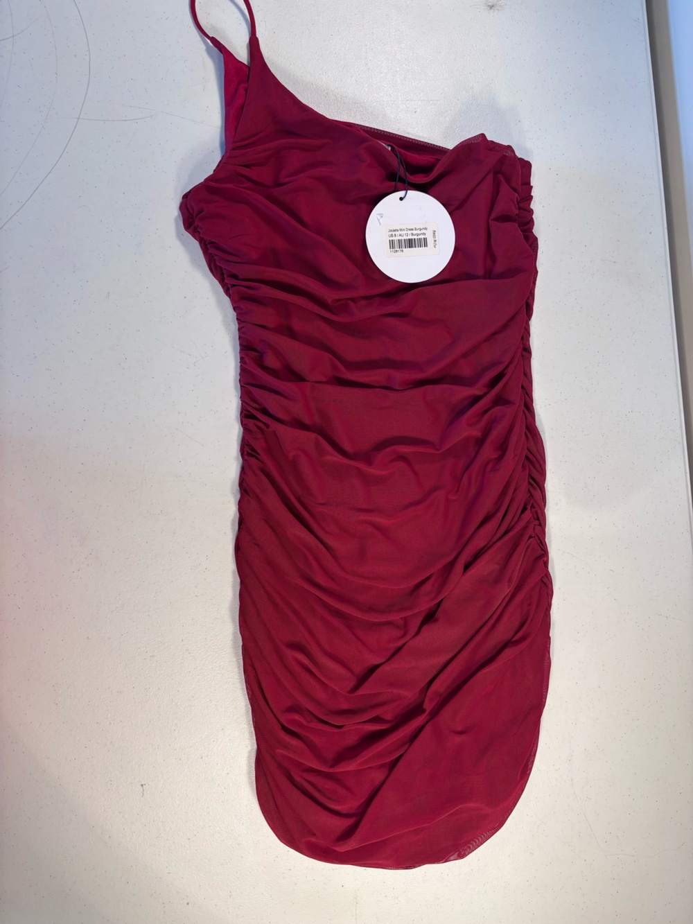Princess Polly One-Shoulder Ruched Slip Dress - Burgundy